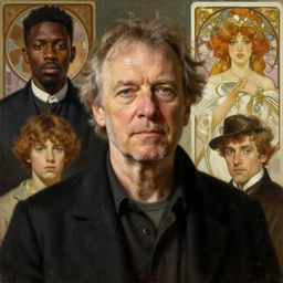 neil young, portrait painting by loish, frans hals, kehinde wiley, thomas moran, john singer sargent, alphonse mucha, fashion photography