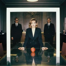 vogue crime scene photos of apple sitting on mirrored table in government facility by annie liebovitz, fritz lang, and beksinski, cursed polaroid, 3 5 mm