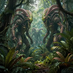 A forest of giant man-eating carnivorous plants in the jungles of Venus. Pulp sci-fi.