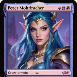 headshot portrait of a high fantasy female elf goddess designed by peter mohrbacher, Greg rutkowski, blizzard concept artists, concept art, fantasy, 4k, CG render, colorful, hd, trading card, magic the gathering, vibrant, octane, insanely detailed,