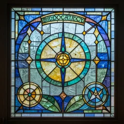 “ allomancy symbols from mistborn in stained glass art nouveau style ”