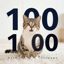 a cat celebrates after reaching 1 0 0 followers