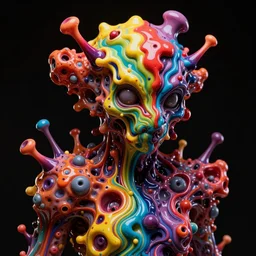madness creature, fluid, smooth, organic, crazy, bright, colours, tumours, high contrast, sharpness, dramatic, very detailed, intricate