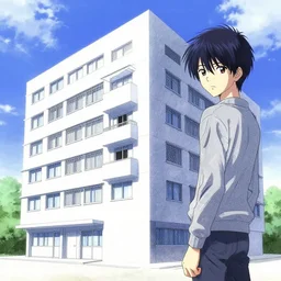 architecture in the style of yuichi yokoyama and sasaki maki manga