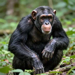 a chimpanzee!!! as an albino yeti chimpanzee!!! realistic 3 5 mm candid shot forest,
