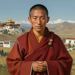 Tibetan monk, portrait, poor, intricate, elegant, volumetric lighting, scenery, digital painting, highly detailed, artstation, sharp focus, illustration, concept art,ruan jia, steve mccurry
