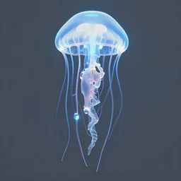 luminescent jellyfish, symmetrical, highly detailed, digital art, sharp focus, skeleton, trending on art station, lavalamp