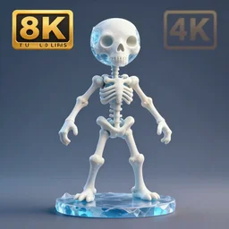 a figure of an ice bone, 3 d art, trending on artstation, blender generation, 8 k, 4 k