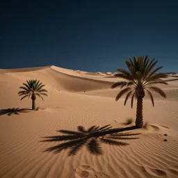 Desert City, a small oasis, a small palm trees; night; Source Engine