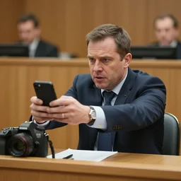 Alex Jones desperately reaching for his out of reach phone in the courtroom, EOS 5DS R, ISO100, f/8, 1/125, 84mm, RAW, sharpen, unblur