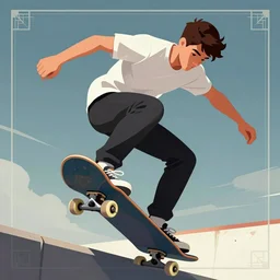 skateboarder in cole phillips style, art deco. trending on artstation.