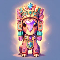 totem animal totem aztek greeble tribal style dofus heartstone ornate fantasy dofus by Krzysztof Maziarz fanart artstation afrika mask color heart gemstone radiating a glowing aura Lois van baarle, ilya kuvshinov, rossdraws global illumination color pastel vibrant