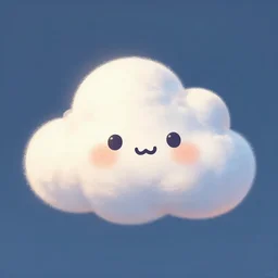 An adorable digital fantasy painting of a happy cloud, trending on Artstation