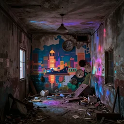 urbex by canaletto, uv light vice city, archdaily, wallpaper, highly detailed, trending on artstation.