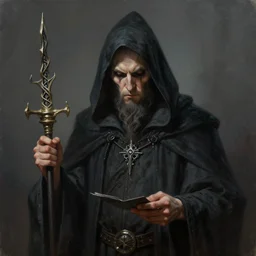 a mad occultist, realistic painting, high definition, digital art, matte painting, very detailed, realistic