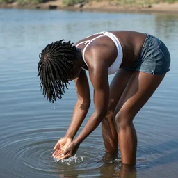 a black woman bending the water