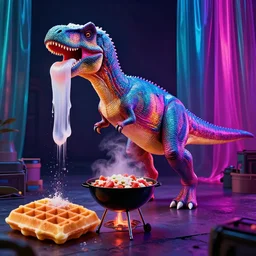 neon future. dinosaur. drapes chewing gum. delicious color 🌈. anachronism barbecue. waffle. noir.