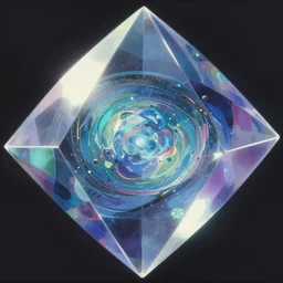 a painting of inside the glass refractive prism of dreams ; a beyond - dimensional fantasy world, in a screenshot from the science fiction anime series