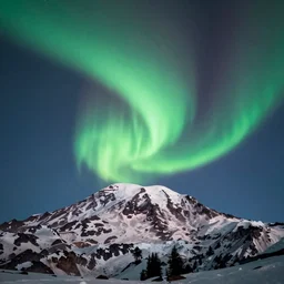 aurora on acid above mt rainier