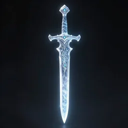 ice magical cursed pale spectral blade, sword, weapon, highlight, vertical, centred, highly symmetric, sci - fi, fantasy, dnd, close shot, dark uniform background, directional lighting, digital art, hyperrealism, award winning, 8 k, trending on art station