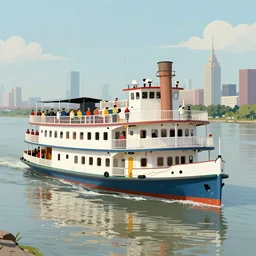 a colorful steamboat on the mississippi, by yuumei, bayard wu, wlop, tim white, ross tran, 4 k