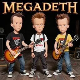beavis and butthead in the style of a megadeth album cover, highly detailed, 8 k