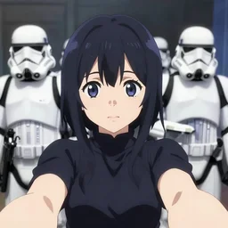 anime Girl selfie with stormtroopers