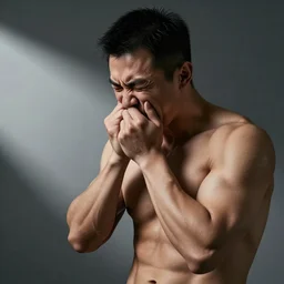 bodybuilder getting tickled