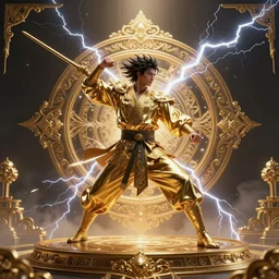 martial artist, cinematic lightning. dramatic sky, insanely detailed and intricate, golden ratio, hypermaximalist, elegant, ornate, luxury, elite, matte painting, cinematicm