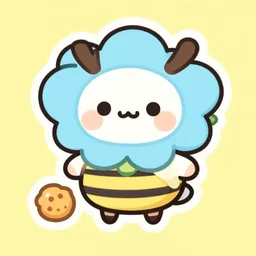 cute miss mascot floravol floravol skiploom food sticker art, cronobreaker, beeple game icon