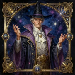 columbo!!! as a space wizard, cosmic fantasy painting, elegant intricate digital painting artstation concept art by mark brooks and brad kunkle extreme detailed