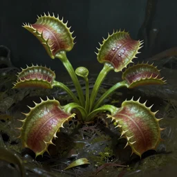 venus fly trap, digital painting, highly detailed, great quality, concept art, sci fi horror, low-key lighting