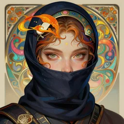 modern ninja, colorful, surreal, dramatic lighting, face, detailed, intricate, elegant, highly detailed, digital painting, artstation, concept art, smooth, sharp focus, illustration, art by Sam Spratt, Dan Mumford, Artem Demura and Alphonse Mucha