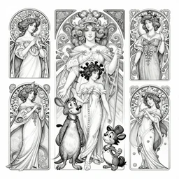 pencil spot illustrations of various disney characters, fantasy, intricate, elegant, highly detailed, digital painting, concept art, sharp focus, illustration, art by bridgeman and artgerm and greg rutkowski and alphonse mucha and ruan jia and conrad roset