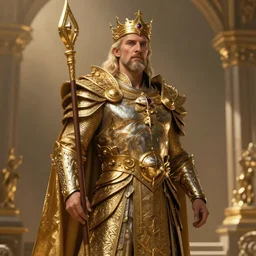 John Bain as the god king emperor, realistic character concept, high fantasy, light atmosphere, golden ratio, cinematic lighting, hyperdetailed, high resolution, insanely detailed and intricate, artstation, Marc Simonetti, Greg Rutkowski, octane render, 8k
