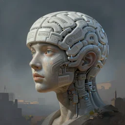 artificial intelligence dreaming of artificial intelligence dreaming. digital painting by boris valejo.