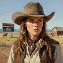 ultra realistic portrait painting of amy adam in a western ad, art by frank frazetta, 4 k, ultra realistic, highly detailed, epic lighting