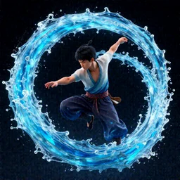 a water bender making water swirl around , made by Stanley Artgerm Lau, WLOP, Rossdraws, ArtStation, CGSociety, concept art, cgsociety, octane render, trending on artstation, artstationHD, artstationHQ, unreal engine, 4k, 8k,