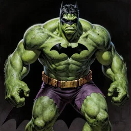 frank frazetta the hulk as batman, 8 k, realistic, photo real, smooth, sharp, intricate detail, hyper detail, dramatic lighting, dramatic shading