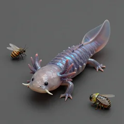 dichroic ant axolotl snail bug bee fly worm caterpillar fish, (((artstation, concept art, smooth, sharp focus, artgerm, Tomasz Alen Kopera, Peter Mohrbacher, donato giancola, Joseph Christian Leyendecker, WLOP, Boris Vallejo))), octane render, unreal engine, 3d render, , octane render, nvidia raytracing demo, grainy, muted
