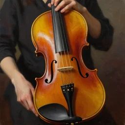 large violin with hands, oil painting, artstation, dramatic lighting,, beautiful