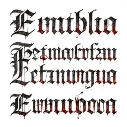 estrange calligraphy, detailed, medieval, scary, donato giancola and greg rutkowski, high detail, dramatic, blood letter, infographic, textbook, specimens, hortorium, scientific study