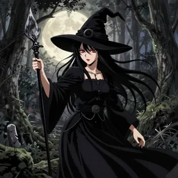 dark witch in the style of Kotarō Azumi