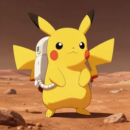 pikachu as an astronaut on mars