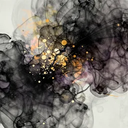 abstract ink with colour, line art