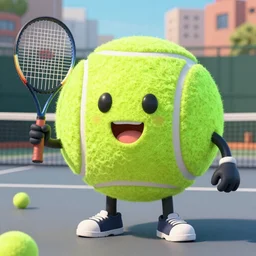 a tennis ball monster ,tennis ball, tennis racket, hip hop, urban, wearing balaclava, street, colorful, digital art, fantasy, magic, trending on artstation, ultra detailed, professional illustration by Basil Gogos