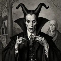 realistic portrait of mephistopheles in the style of hieronymus bosch, joel peter witkin, annie liebovitz, gustave dore