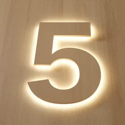 number 5, hover over antracit floor, backlit