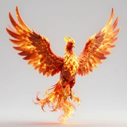 hyperdetailed image of a phoenix with its full body flaming and wings spread 8 k extremely detailed hd hyperrealism fiery extremely accurate unbelievably creepy movie studio style