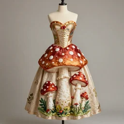 “Haute couture mushroom dress”